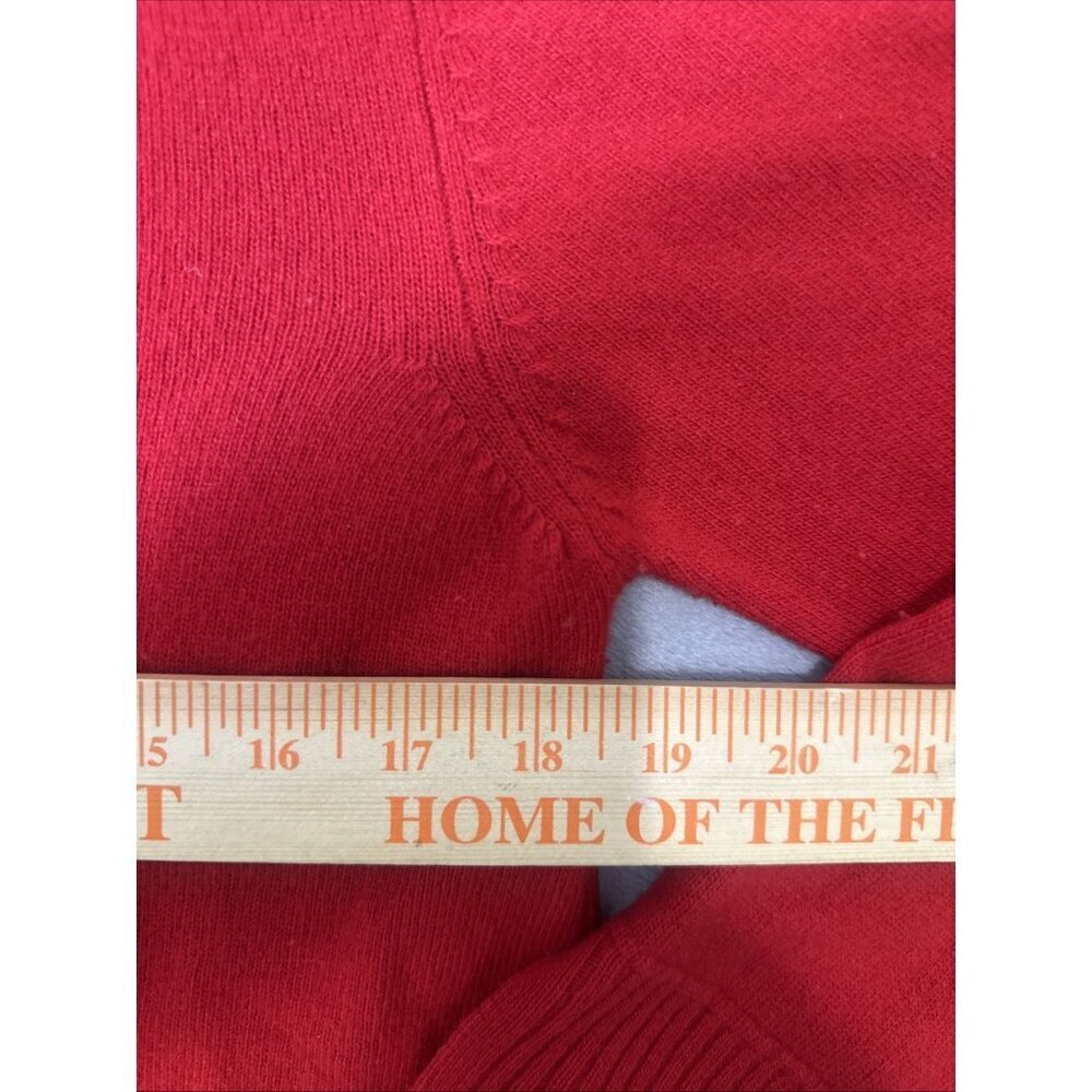 Bianco & Blu Italy Merino Wool Cashmere Blend Sweater Womens Small Red Knit - Picture 4 of 8